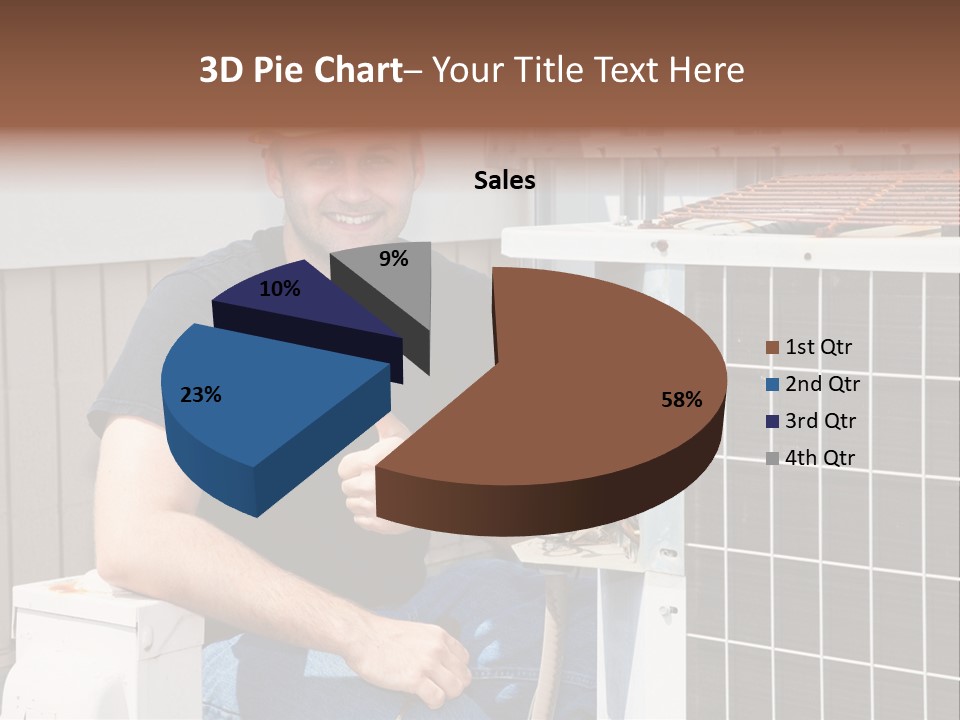 A Man Giving A Thumbs Up Next To An Air Conditioner PowerPoint Template