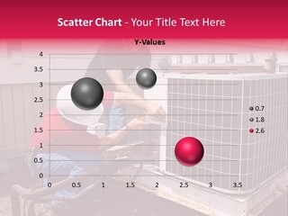 Two Workers On The Roof Of A Building Working On The Air Conditioning Unit. PowerPoint Template