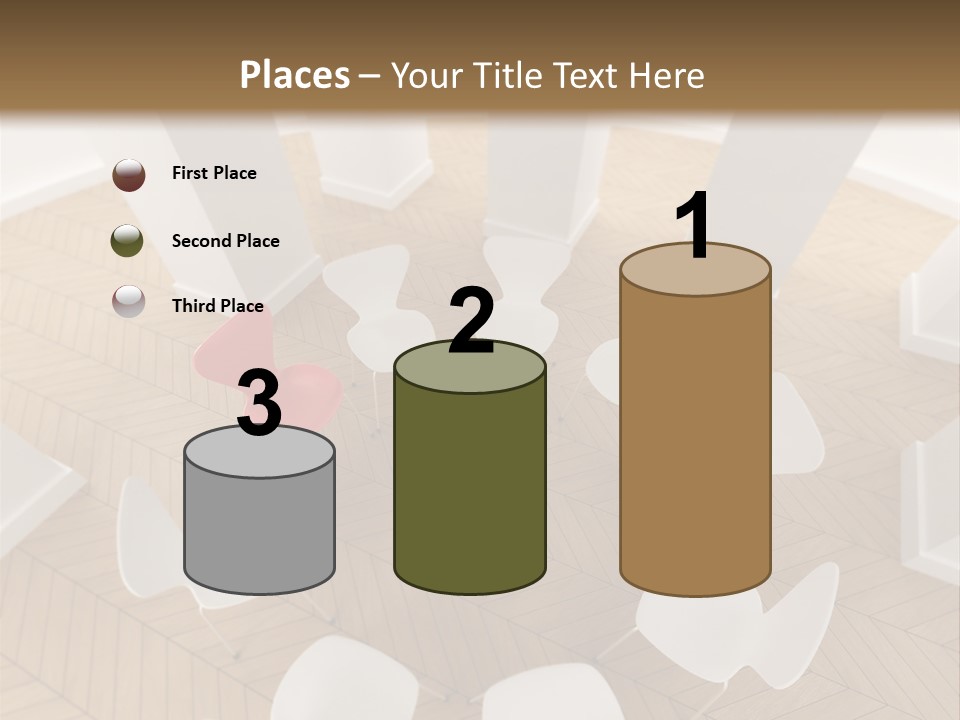 A Circle Of Chairs With A Red Heart In The Middle PowerPoint Template