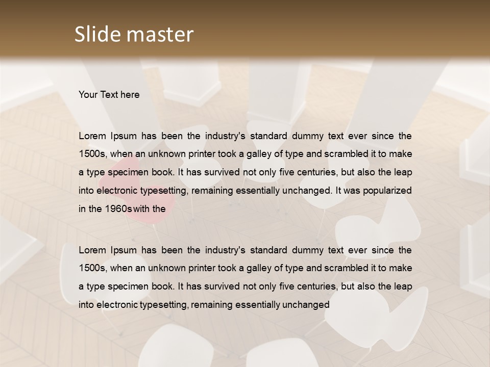 A Circle Of Chairs With A Red Heart In The Middle PowerPoint Template