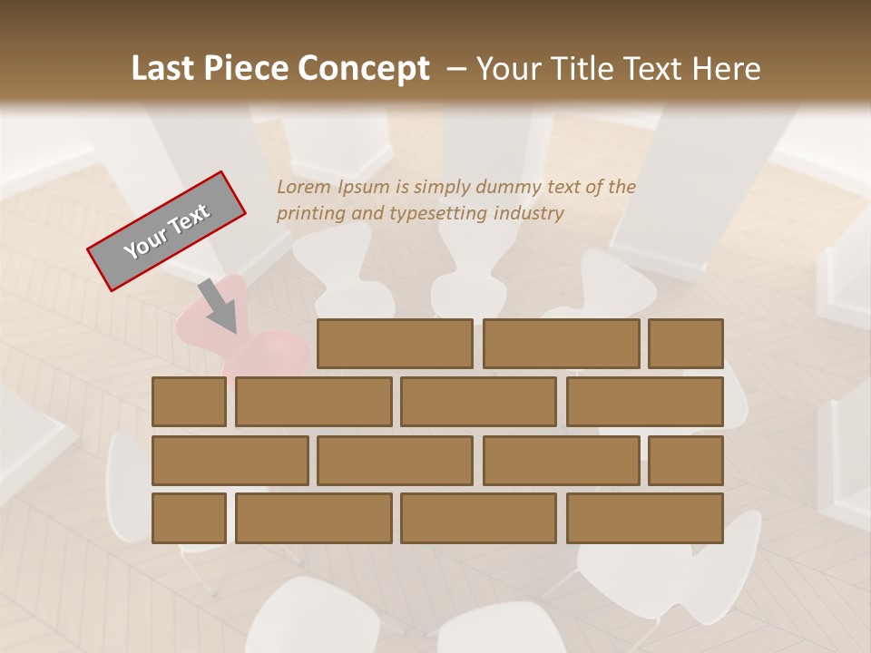 A Circle Of Chairs With A Red Heart In The Middle PowerPoint Template