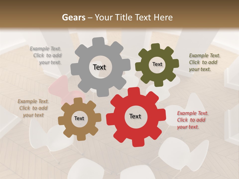 A Circle Of Chairs With A Red Heart In The Middle PowerPoint Template