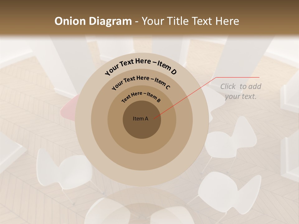 A Circle Of Chairs With A Red Heart In The Middle PowerPoint Template