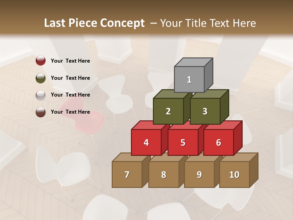 A Circle Of Chairs With A Red Heart In The Middle PowerPoint Template