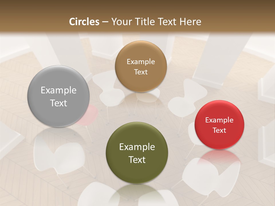 A Circle Of Chairs With A Red Heart In The Middle PowerPoint Template