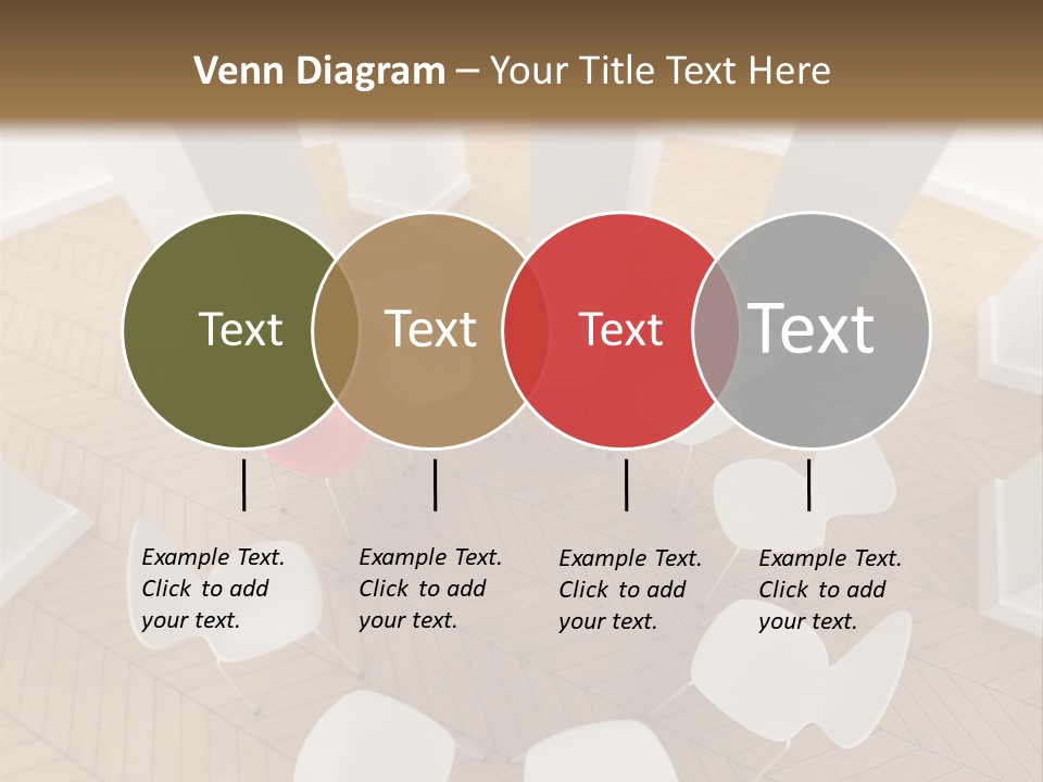 A Circle Of Chairs With A Red Heart In The Middle PowerPoint Template