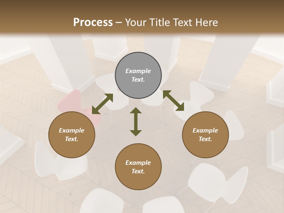 A Circle Of Chairs With A Red Heart In The Middle PowerPoint Template
