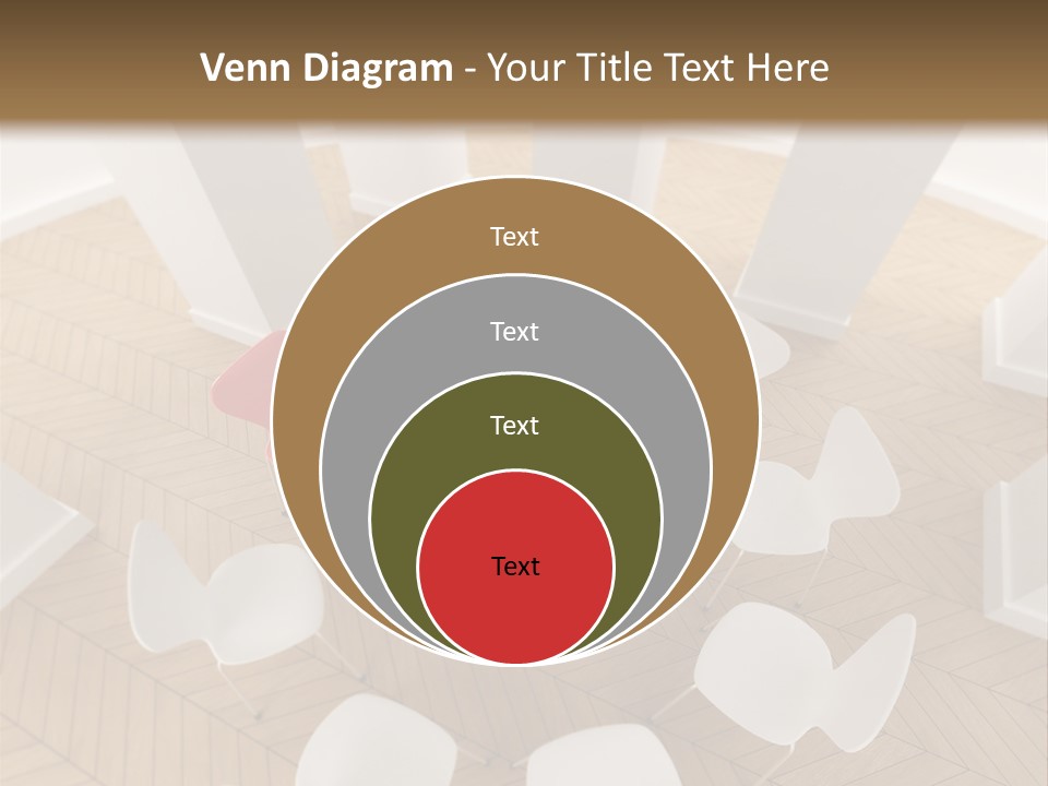 A Circle Of Chairs With A Red Heart In The Middle PowerPoint Template