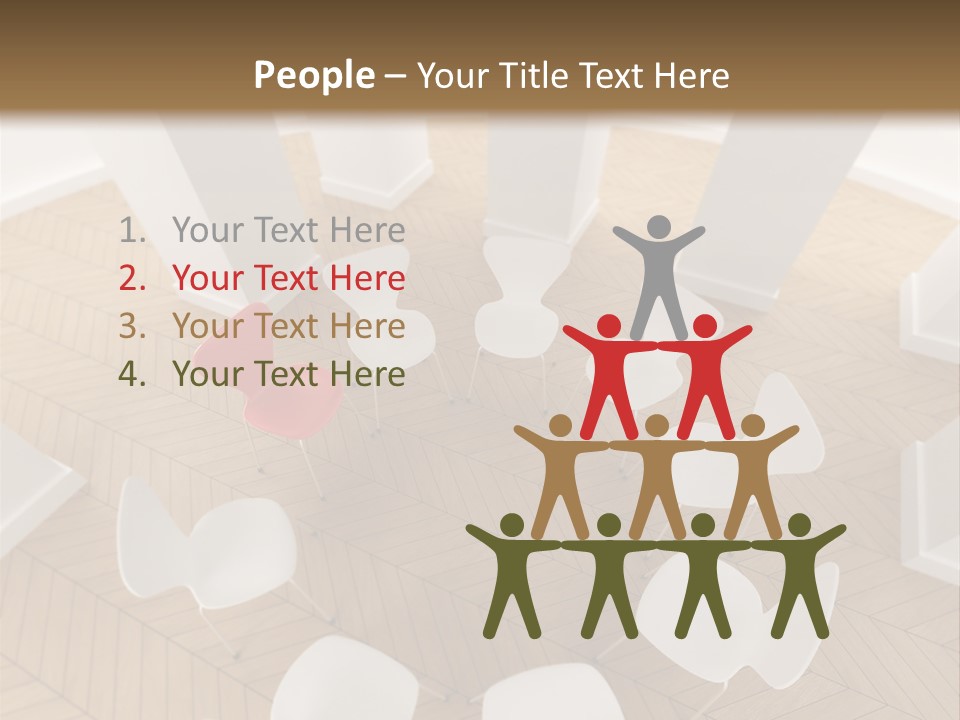 A Circle Of Chairs With A Red Heart In The Middle PowerPoint Template
