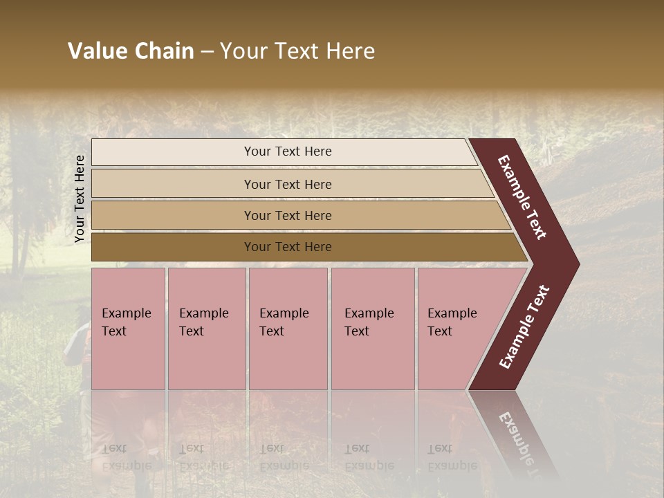 Men Hiking Along Fallen Redwood Tree In Sequoia National Park PowerPoint Template