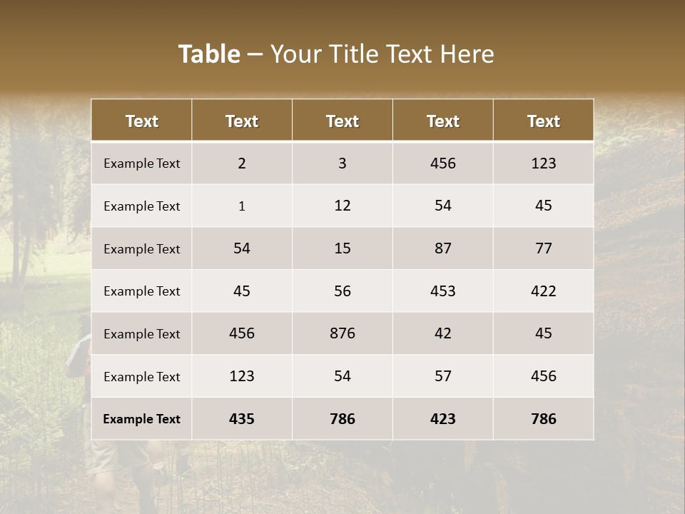 Men Hiking Along Fallen Redwood Tree In Sequoia National Park PowerPoint Template