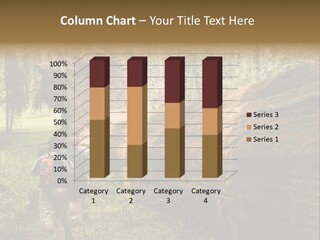 Men Hiking Along Fallen Redwood Tree In Sequoia National Park PowerPoint Template