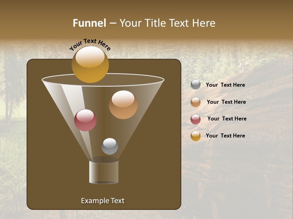 Men Hiking Along Fallen Redwood Tree In Sequoia National Park PowerPoint Template