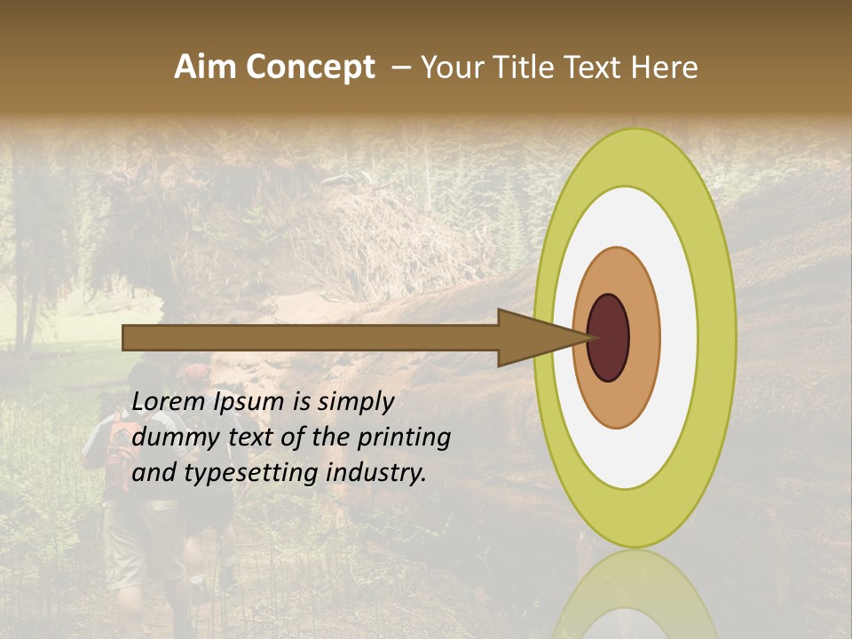 Men Hiking Along Fallen Redwood Tree In Sequoia National Park PowerPoint Template