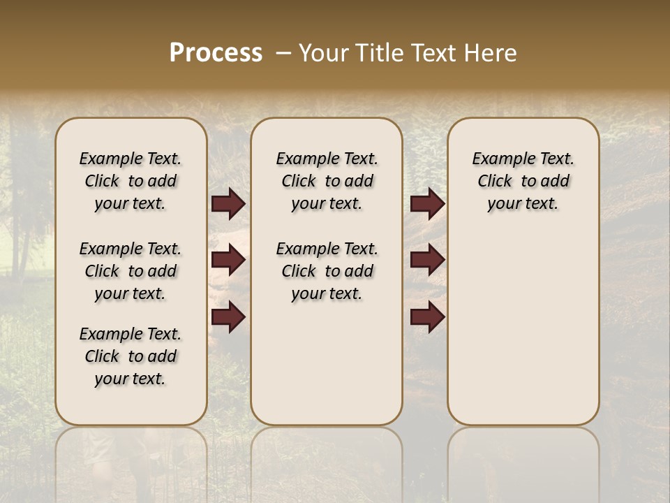Men Hiking Along Fallen Redwood Tree In Sequoia National Park PowerPoint Template