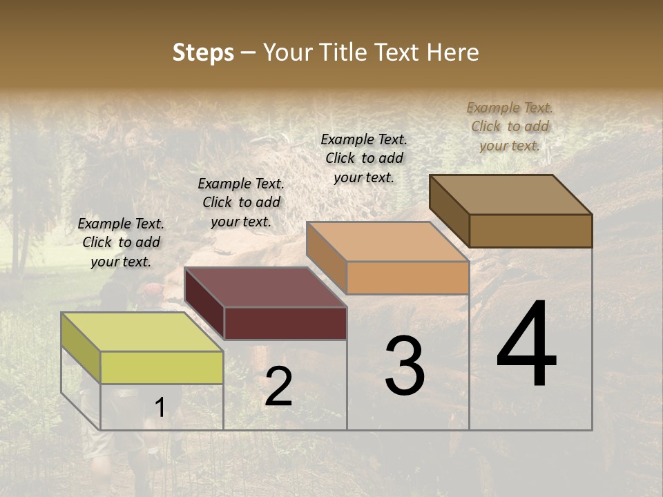 Men Hiking Along Fallen Redwood Tree In Sequoia National Park PowerPoint Template
