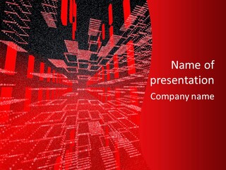 Square Red Matrix Background PowerPoint Template