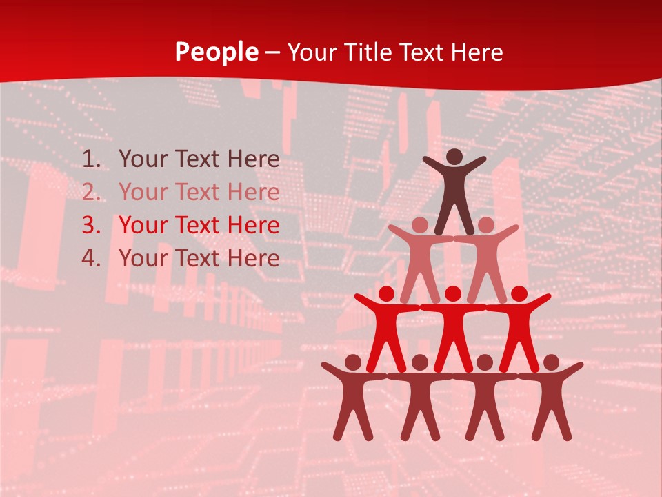 Square Red Matrix Background PowerPoint Template