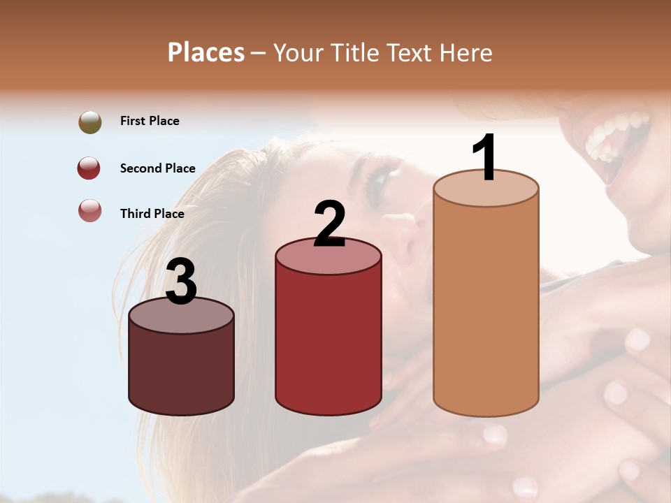 A Man And A Woman Are Smiling For The Camera PowerPoint Template