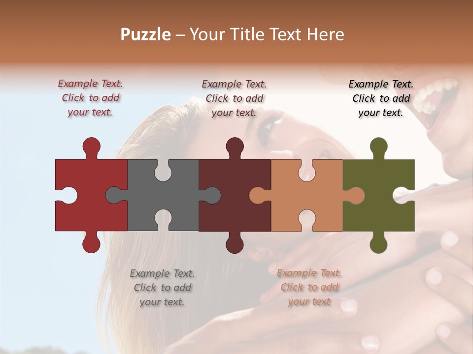 A Man And A Woman Are Smiling For The Camera PowerPoint Template