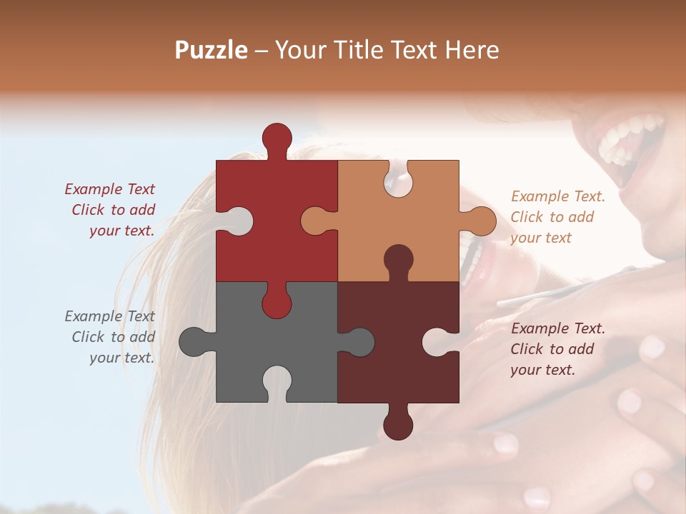 A Man And A Woman Are Smiling For The Camera PowerPoint Template