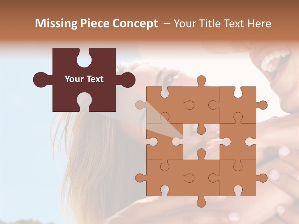 A Man And A Woman Are Smiling For The Camera PowerPoint Template