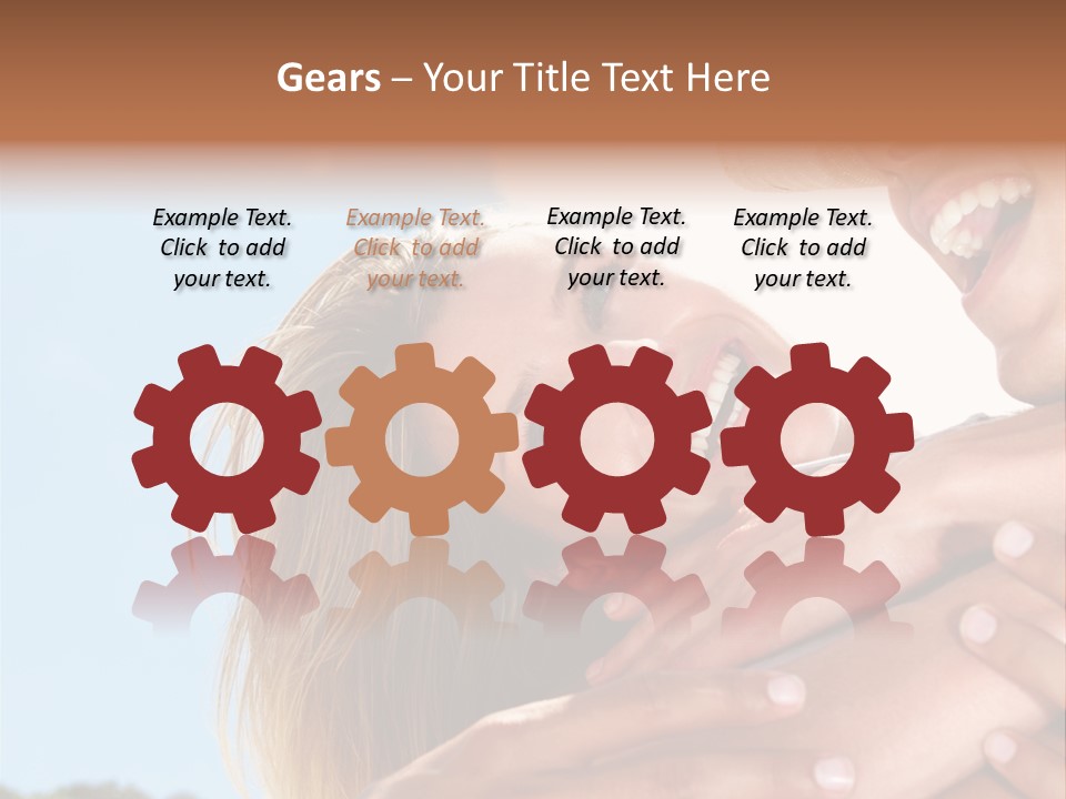 A Man And A Woman Are Smiling For The Camera PowerPoint Template