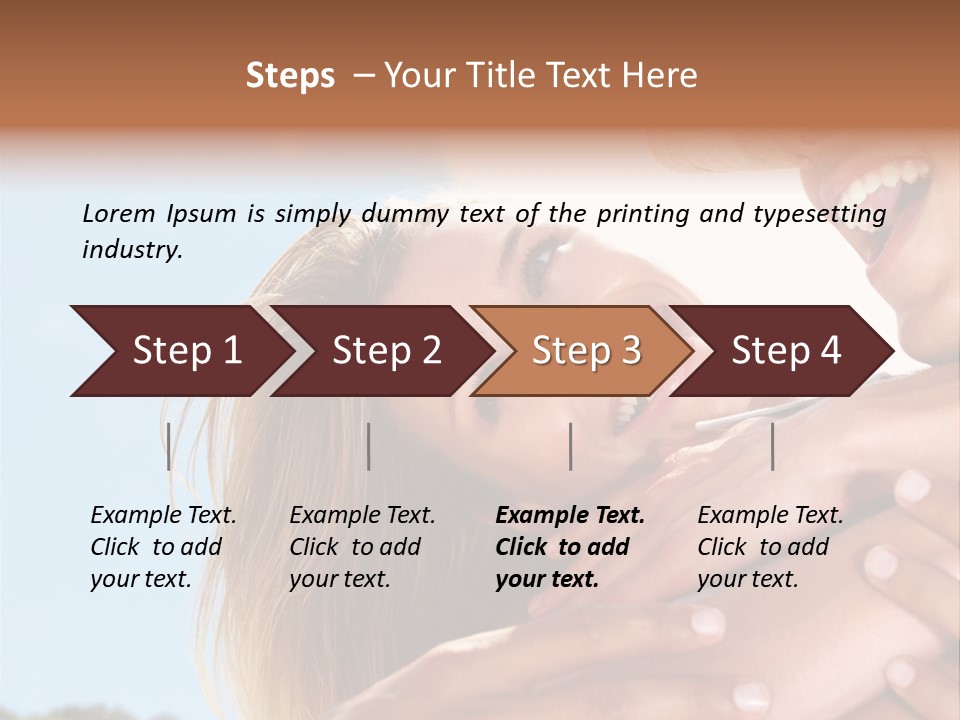 A Man And A Woman Are Smiling For The Camera PowerPoint Template