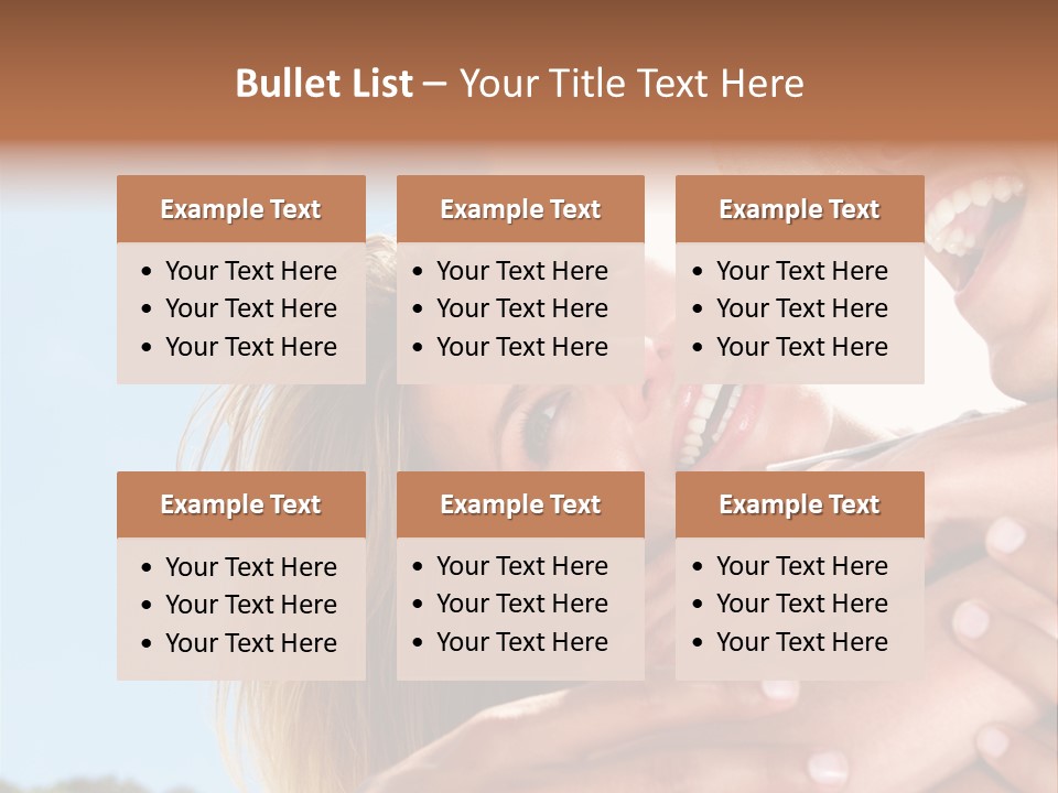 A Man And A Woman Are Smiling For The Camera PowerPoint Template