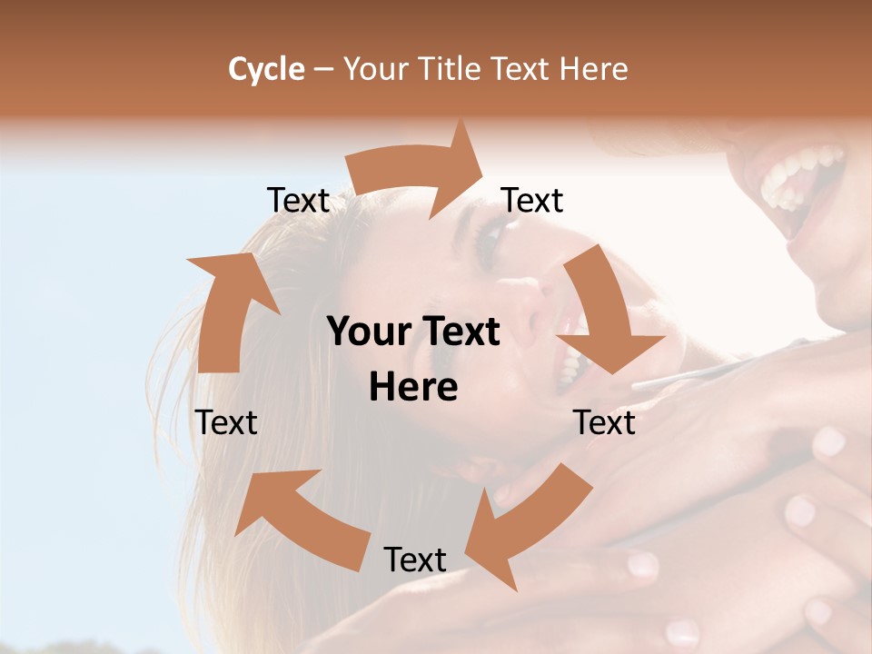 A Man And A Woman Are Smiling For The Camera PowerPoint Template