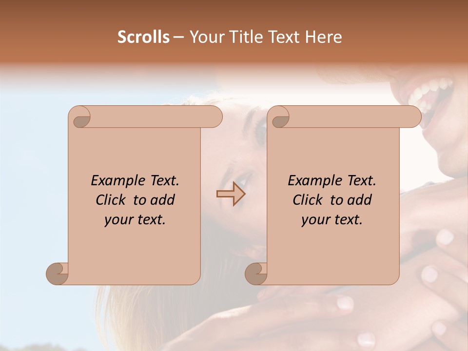 A Man And A Woman Are Smiling For The Camera PowerPoint Template