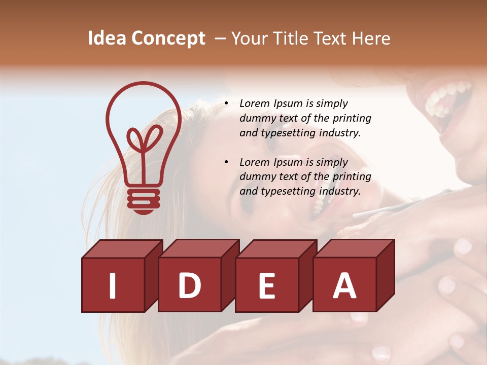 A Man And A Woman Are Smiling For The Camera PowerPoint Template