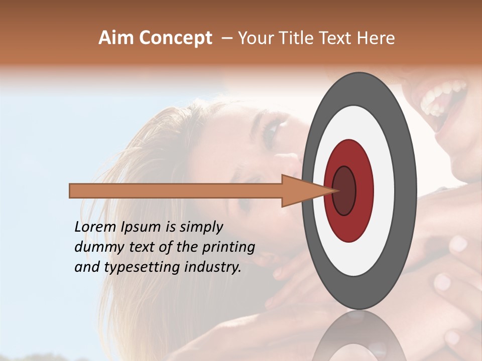 A Man And A Woman Are Smiling For The Camera PowerPoint Template