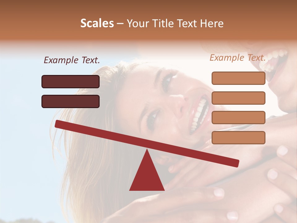 A Man And A Woman Are Smiling For The Camera PowerPoint Template
