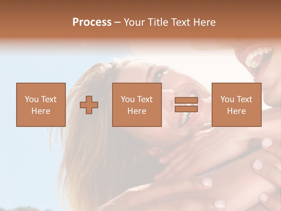 A Man And A Woman Are Smiling For The Camera PowerPoint Template
