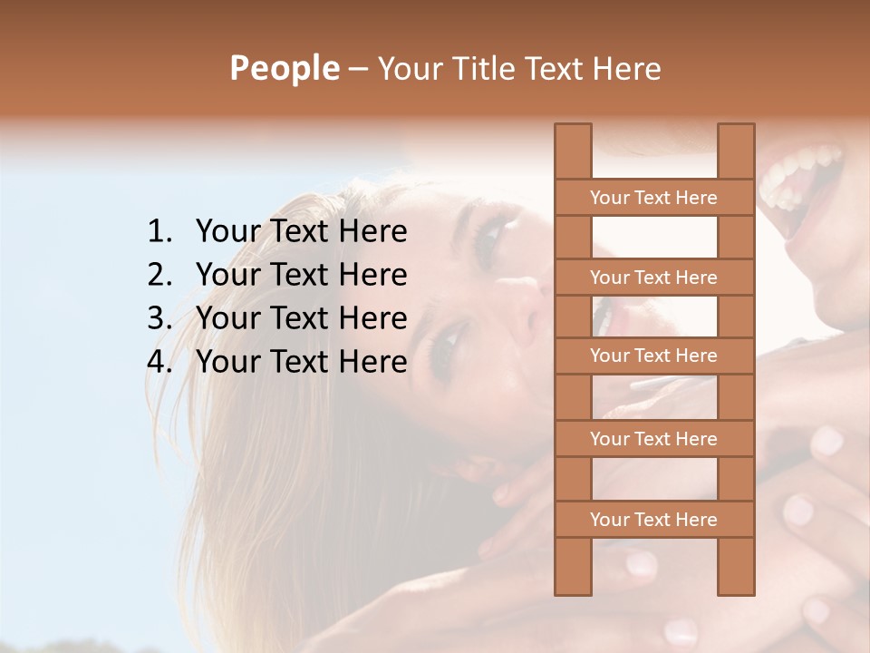 A Man And A Woman Are Smiling For The Camera PowerPoint Template