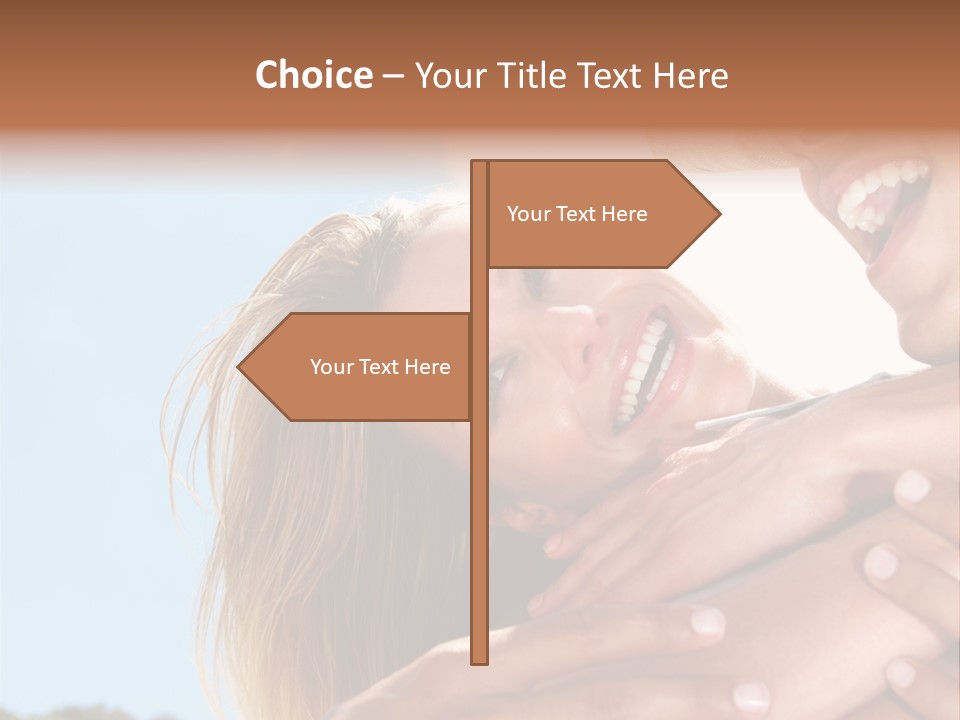 A Man And A Woman Are Smiling For The Camera PowerPoint Template