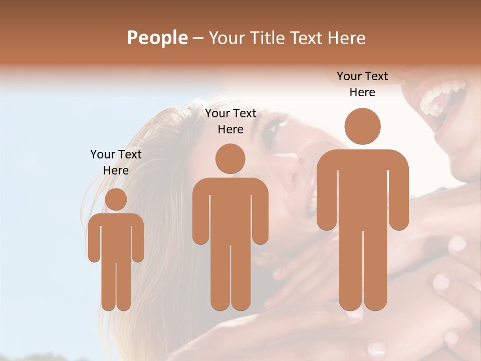 A Man And A Woman Are Smiling For The Camera PowerPoint Template