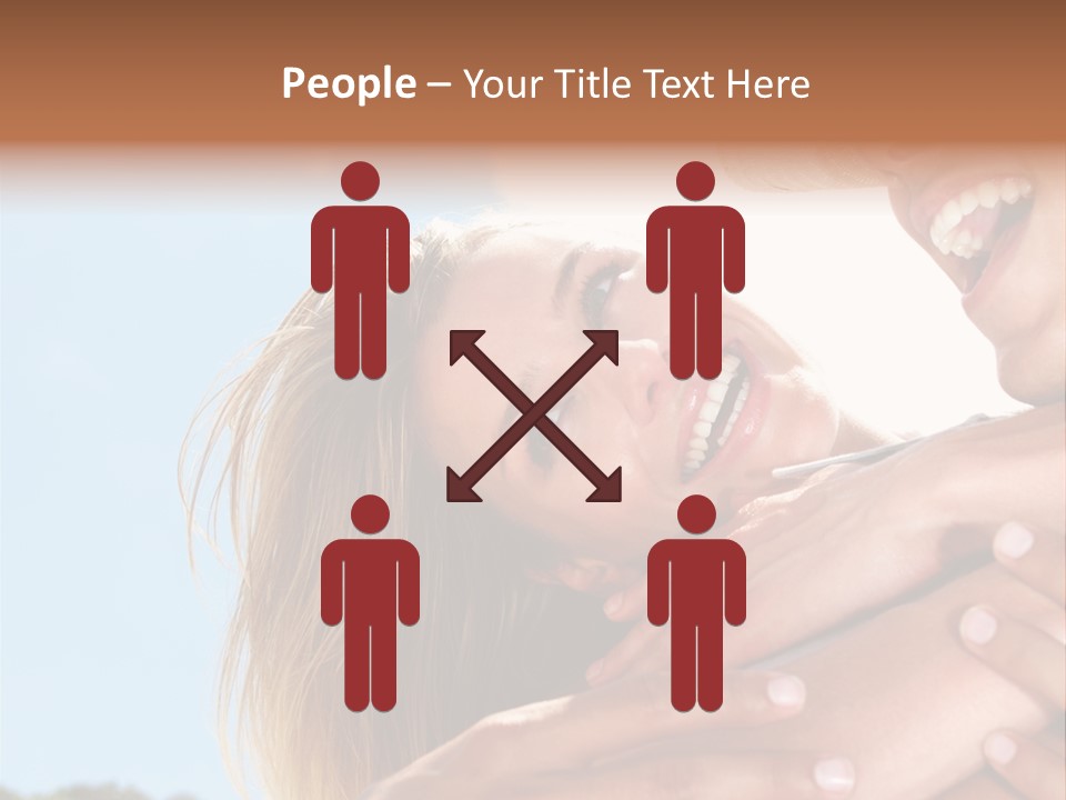 A Man And A Woman Are Smiling For The Camera PowerPoint Template