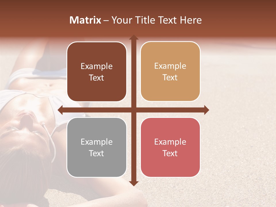 A Woman In A White Bikini Laying On The Beach PowerPoint Template