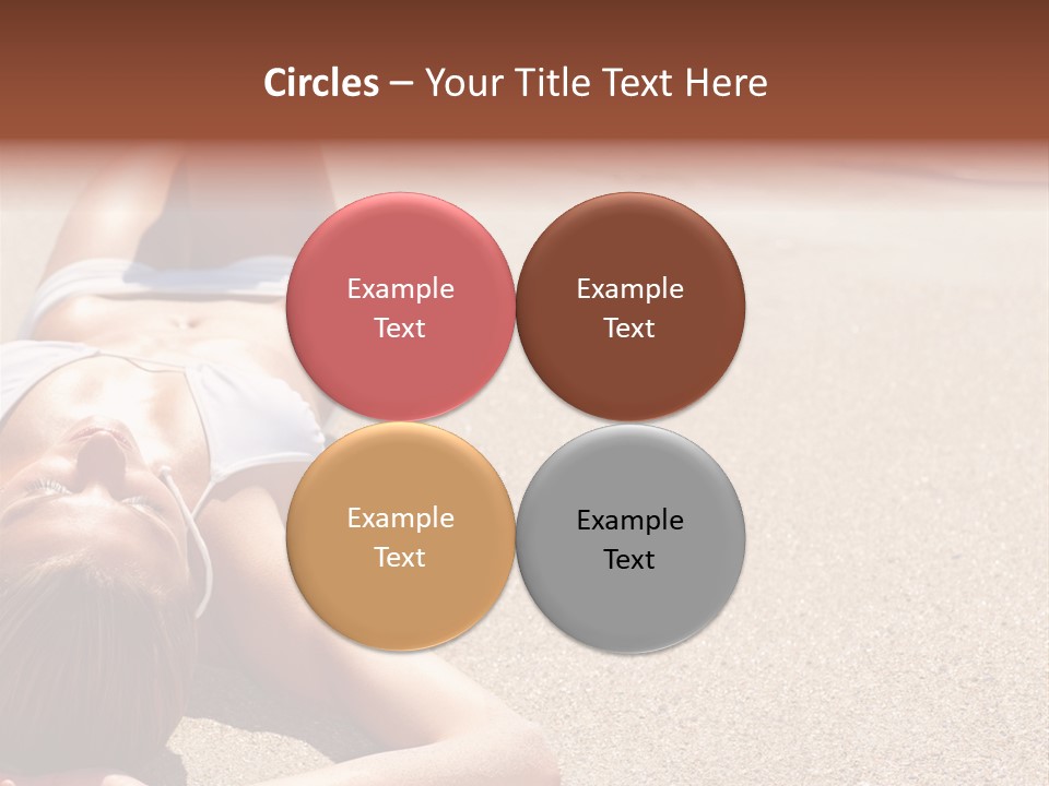 A Woman In A White Bikini Laying On The Beach PowerPoint Template