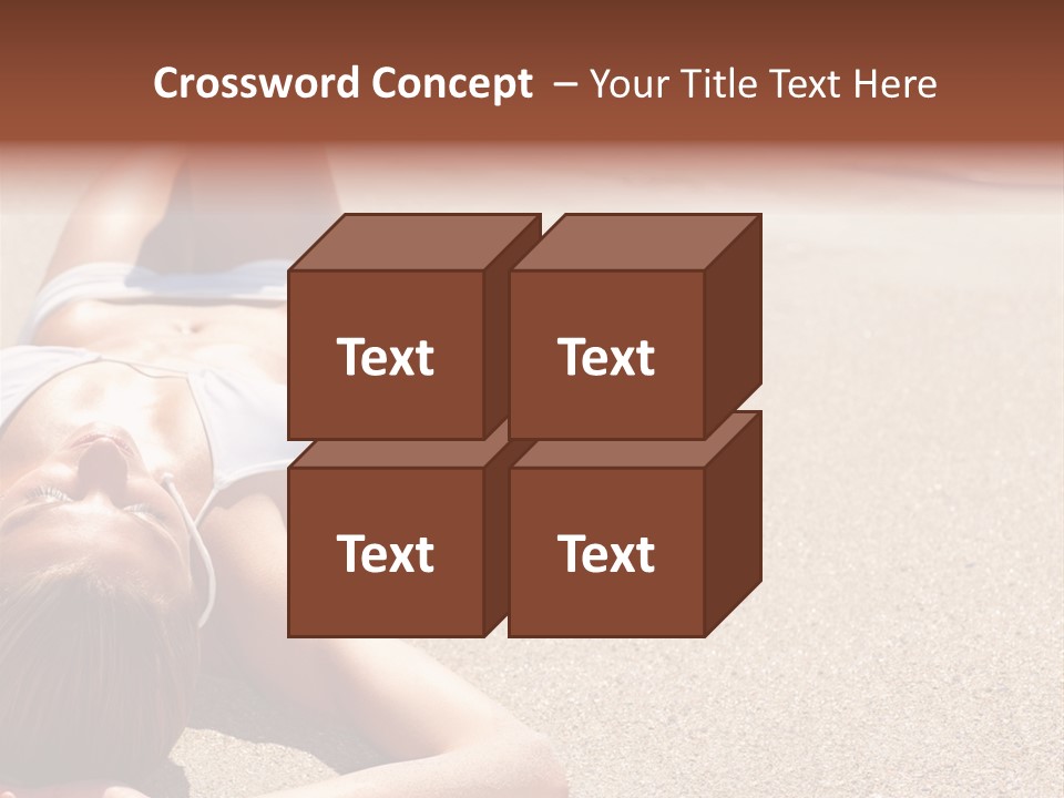 A Woman In A White Bikini Laying On The Beach PowerPoint Template