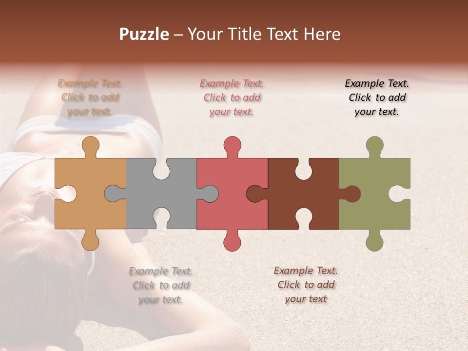 A Woman In A White Bikini Laying On The Beach PowerPoint Template