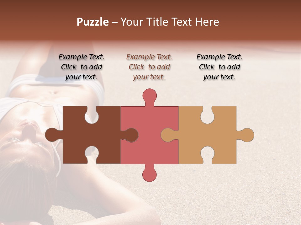 A Woman In A White Bikini Laying On The Beach PowerPoint Template