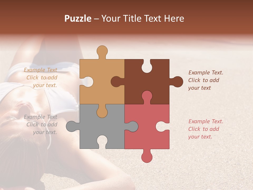 A Woman In A White Bikini Laying On The Beach PowerPoint Template