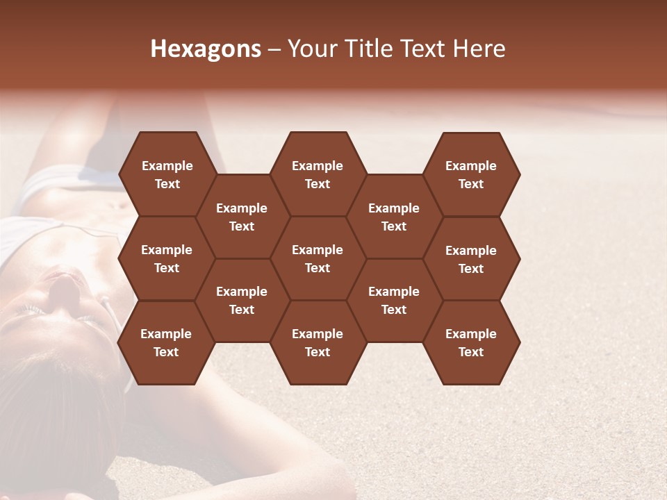 A Woman In A White Bikini Laying On The Beach PowerPoint Template