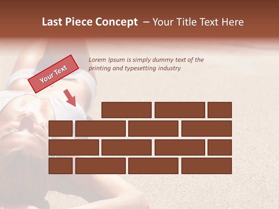 A Woman In A White Bikini Laying On The Beach PowerPoint Template