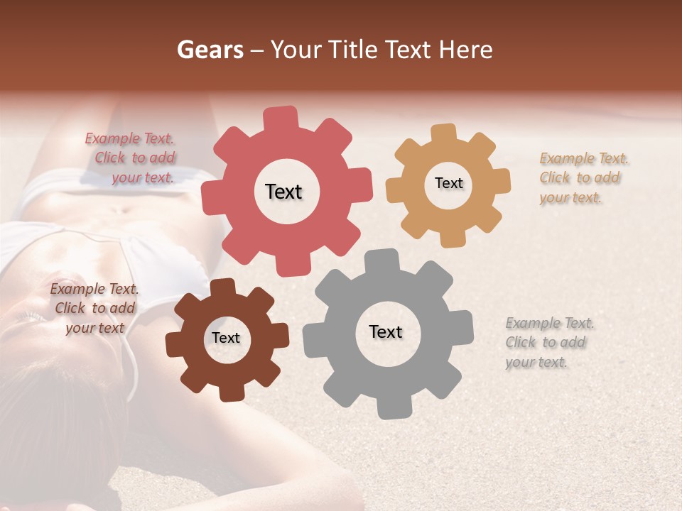 A Woman In A White Bikini Laying On The Beach PowerPoint Template