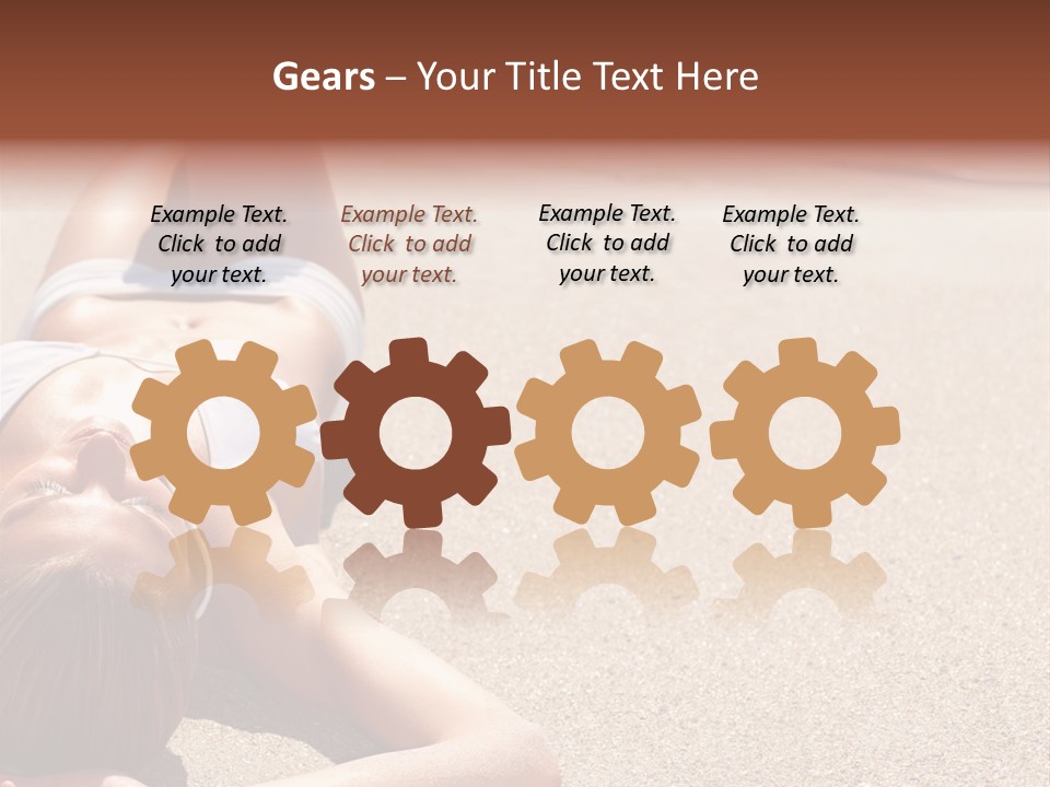 A Woman In A White Bikini Laying On The Beach PowerPoint Template