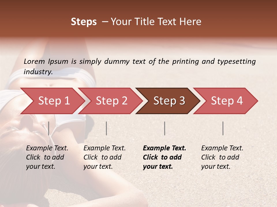 A Woman In A White Bikini Laying On The Beach PowerPoint Template